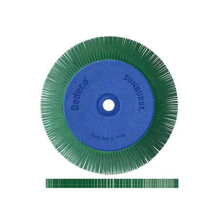 Dedeco Sunburst Radial Bristle Discs 8 in X 1 in Straight Ts Dark Green 50 Grit A/O 1/Unit 1904